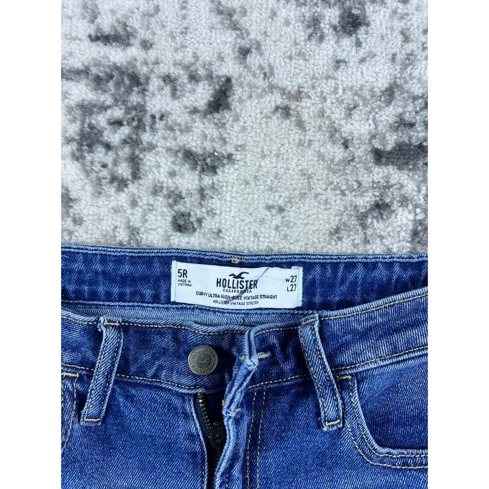 Hollister Jeans Womens 5R/27x27 Blue Curvy Ultra High Rise Vintage Straight Leg